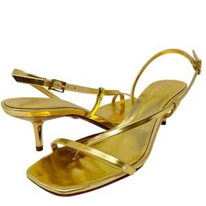 SCHUTZ Gold Metallic Heels